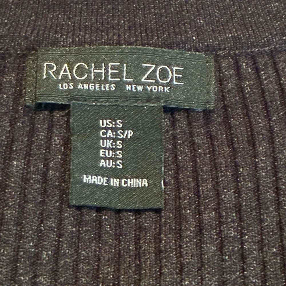 Rachel Zoe Women’s Black Ribbed Button Close Cardigan, Size S